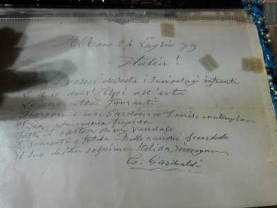 Una lettera del 1879 scritta da Garibaldi con mano tremante negli ultimi suoi anni di vita